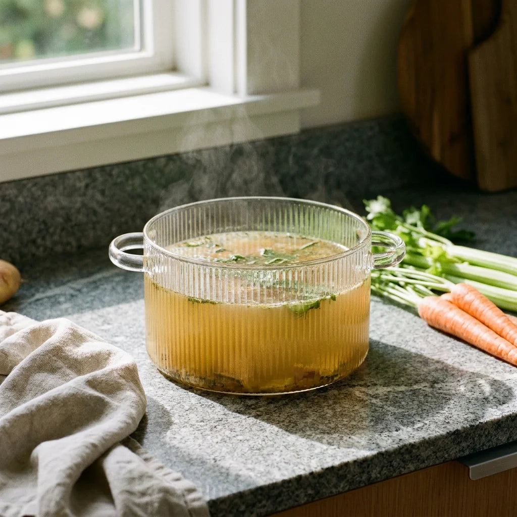 Hestia Crystalline-Grade™ Binaural Striped Glass Casserole & Crystal Pot