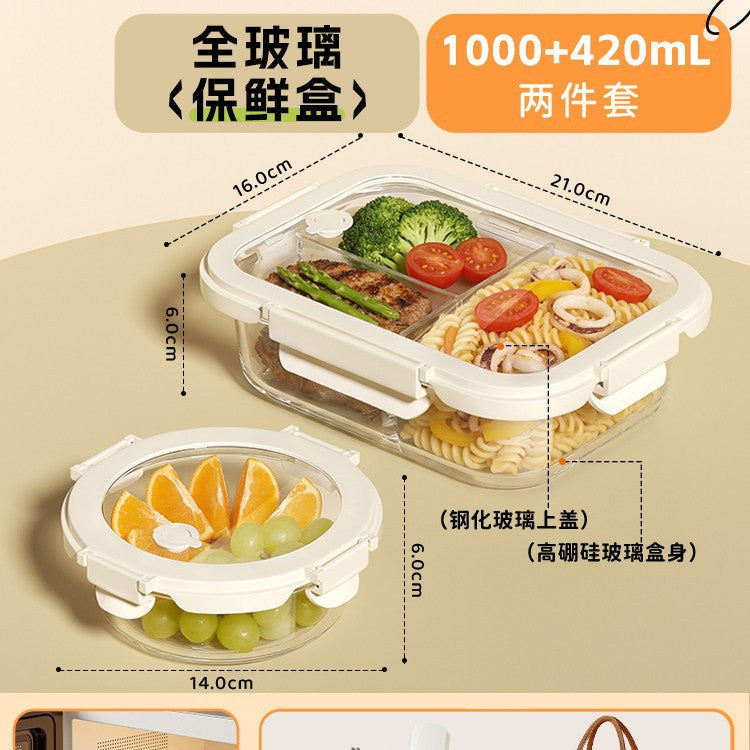 Hestia Silicone-Lock™ Sunroof Glass Bento Box & Leak-Proof Meal Prep Container