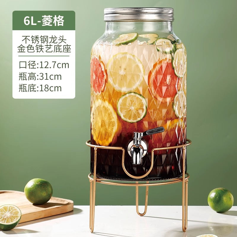 Hestia Crystalline-Grade™ Ribbed Beverage Dispenser | French Relief Series