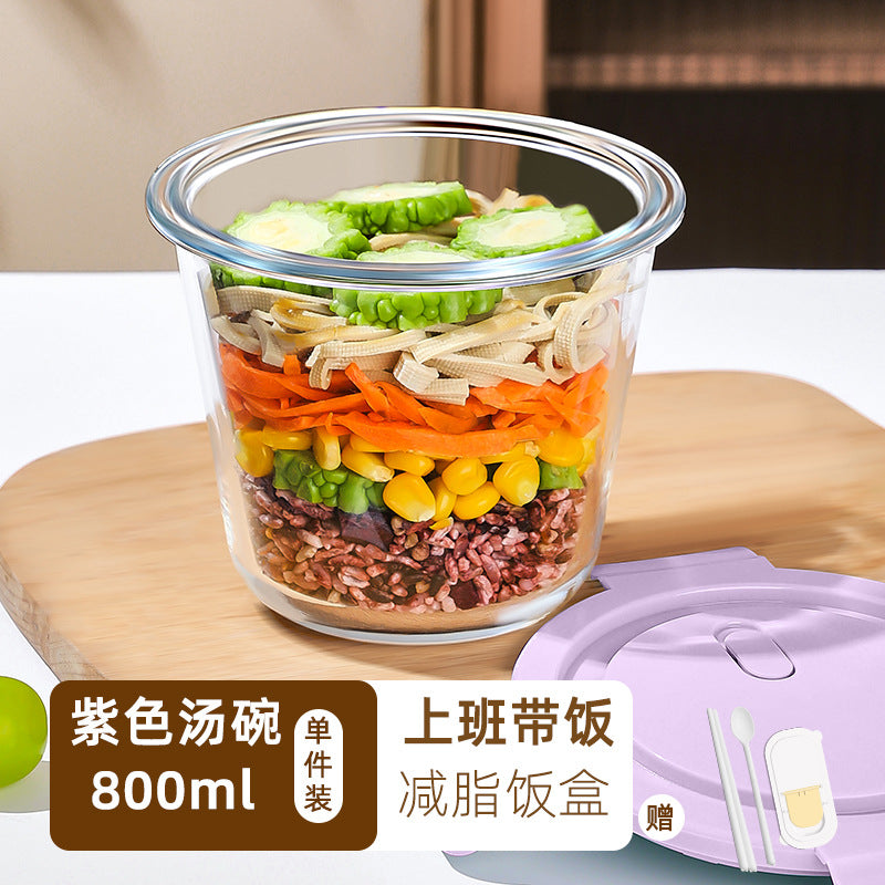 Hestia Silicone-Lock™ Square Glass Soup Bowl & Hermetic Food Container