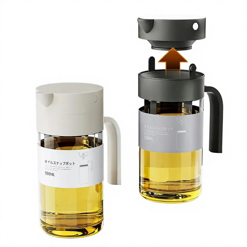 Hestia B2B Glassware - Minimalist Japanese-Style Automatic Glass Oil Dispenser | Cross-Border B2B Edition - Premium Quality - 1