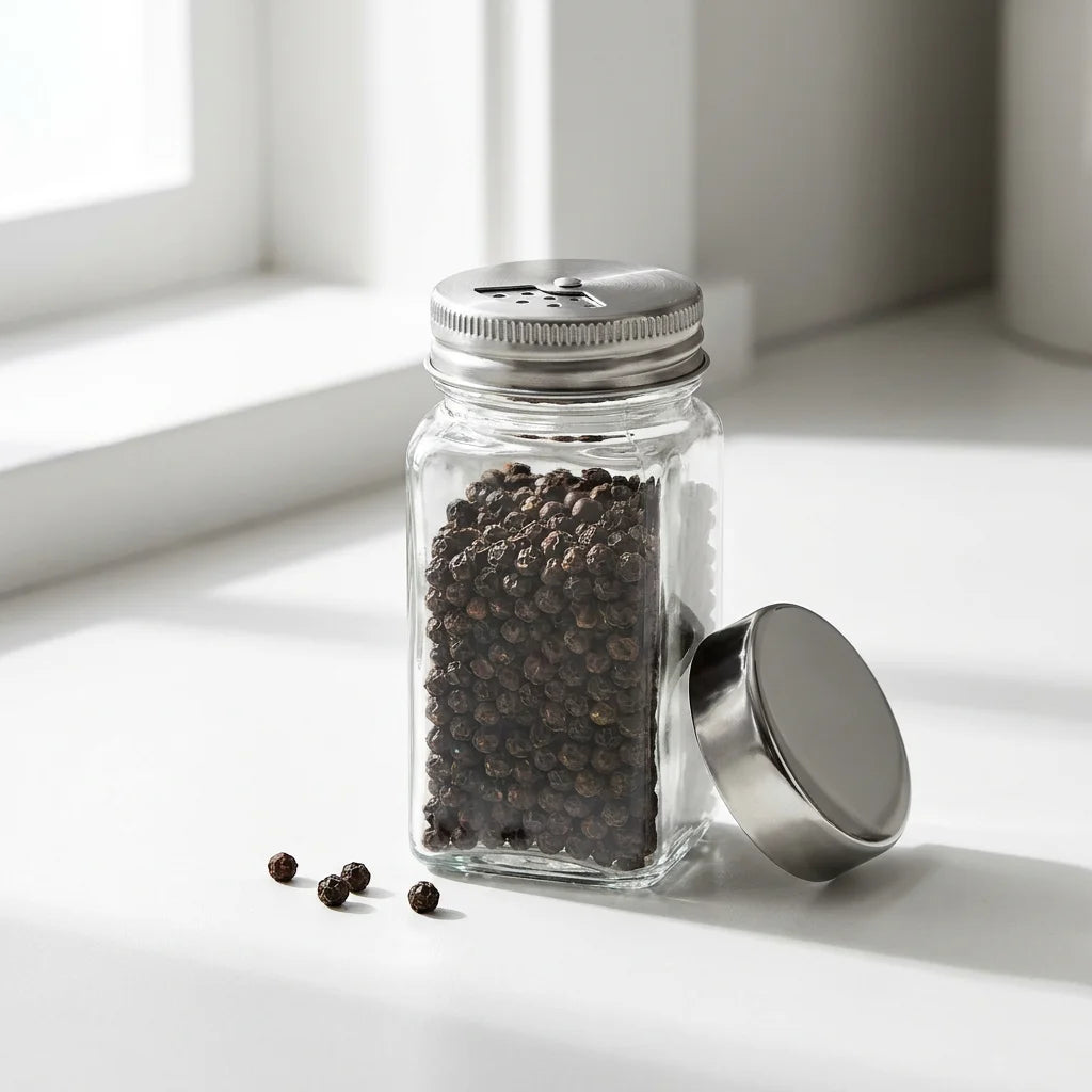 Hestia Eco-Shield™ Square Glass Spice Jar & Seasoning Shaker
