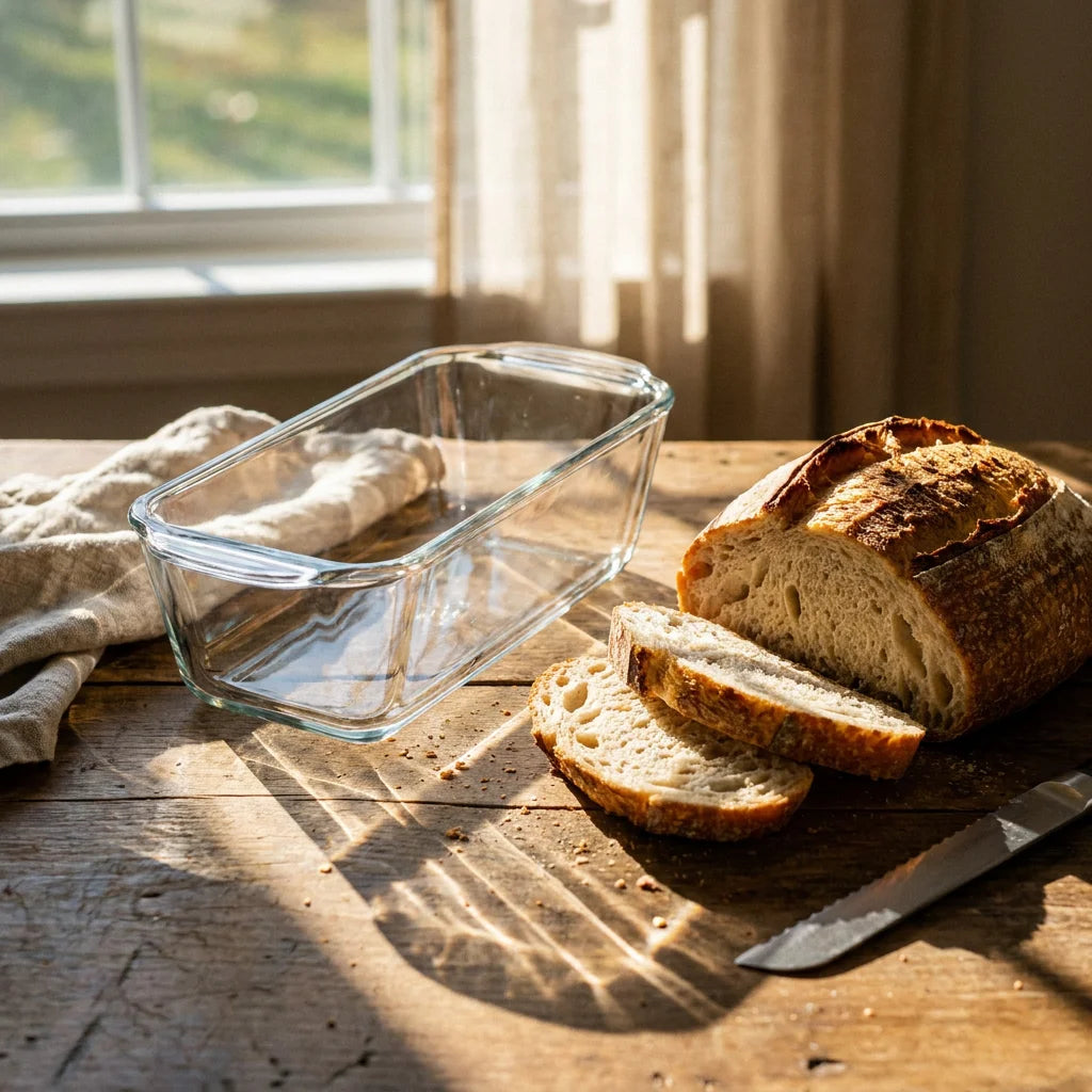 Hestia Shield-Grade™ Rectangular Glass Toast & Loaf Baking Mold (Deep)