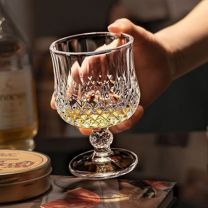 Transparent glass red wine glass ins wind simple diamond relief goblet wine glass high value champagne cup
