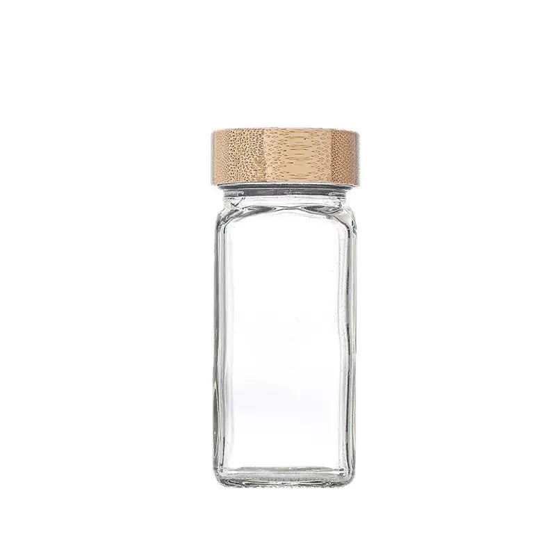 Hestia Eco-Shield™ Bamboo Cover Glass Spice Bottle & Condiment Jar