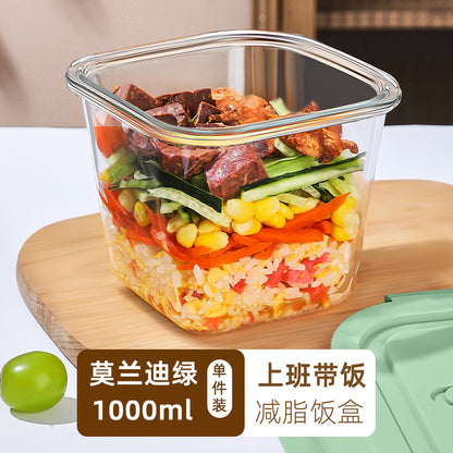 Hestia Silicone-Lock™ Square Glass Soup Bowl & Hermetic Food Container