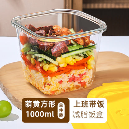 Hestia Silicone-Lock™ Square Glass Soup Bowl & Hermetic Food Container