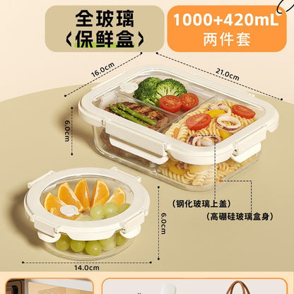 Hestia Silicone-Lock™ Sunroof Glass Bento Box & Leak-Proof Meal Prep Container