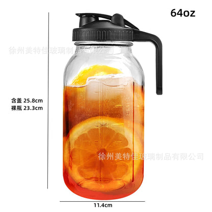 Hestia Heritage 64oz Viral Mason Jar Pitcher for Cold Brew & Sun Tea - Premium Glassware by Hestia B2B
