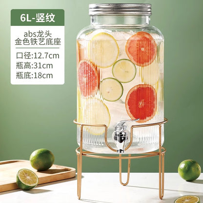 Hestia Crystalline-Grade™ Ribbed Beverage Dispenser | French Relief Series