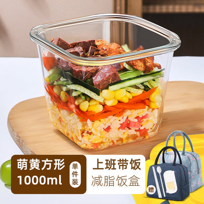 Hestia Silicone-Lock™ Square Glass Soup Bowl & Hermetic Food Container