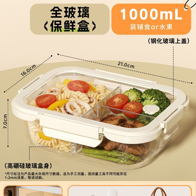 Hestia Silicone-Lock™ Sunroof Glass Bento Box & Leak-Proof Meal Prep Container