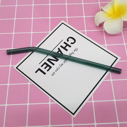 Transparent glass straw ins wind elbow juice milk straw high temperature resistant straw glass 8mm14mm