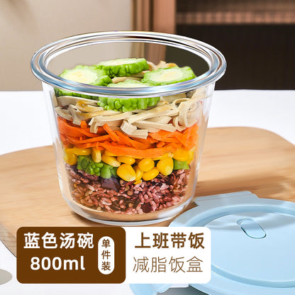 Hestia Silicone-Lock™ Square Glass Soup Bowl & Hermetic Food Container