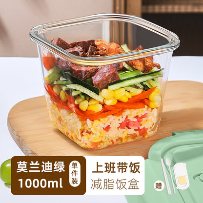 Hestia Silicone-Lock™ Square Glass Soup Bowl & Hermetic Food Container