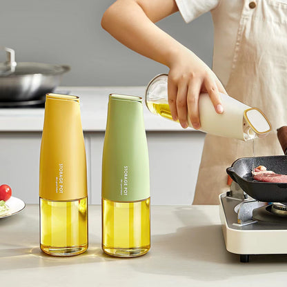 Hestia B2B Glassware - Minimalist Automatic Glass Oil Dispenser | Leak-Proof Kitchen Series - Premium Quality - 2