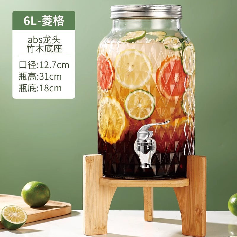 Hestia Crystalline-Grade™ Ribbed Beverage Dispenser | French Relief Series