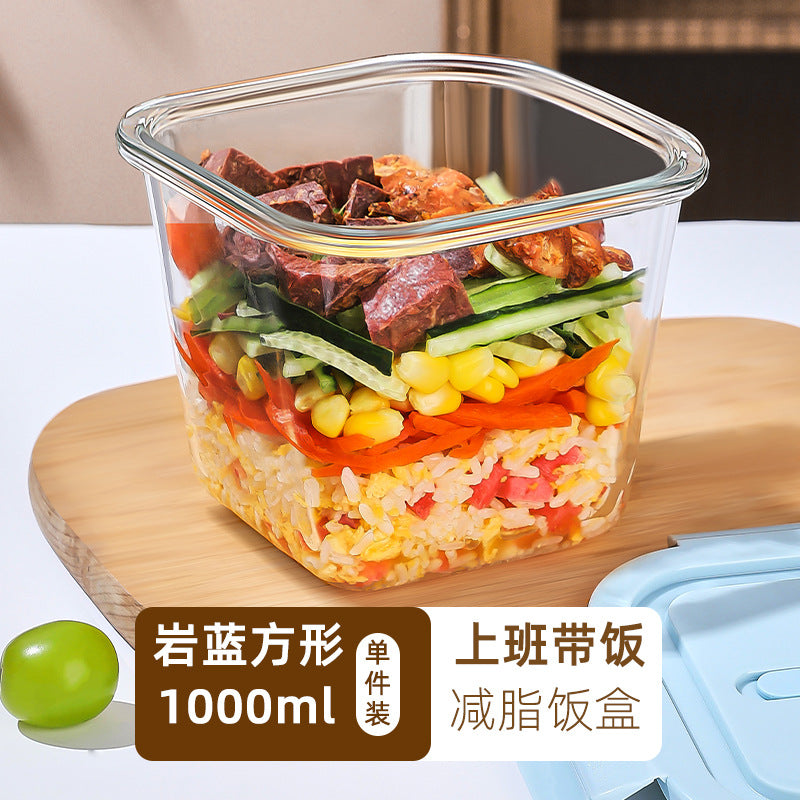Hestia Silicone-Lock™ Square Glass Soup Bowl & Hermetic Food Container