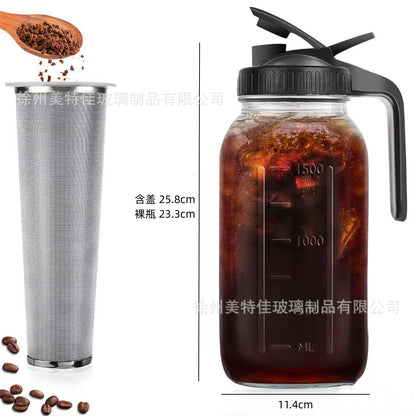 Hestia Heritage 64oz Viral Mason Jar Pitcher for Cold Brew & Sun Tea - Premium Glassware by Hestia B2B