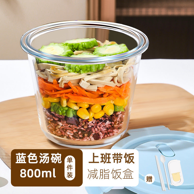 Hestia Silicone-Lock™ Square Glass Soup Bowl & Hermetic Food Container