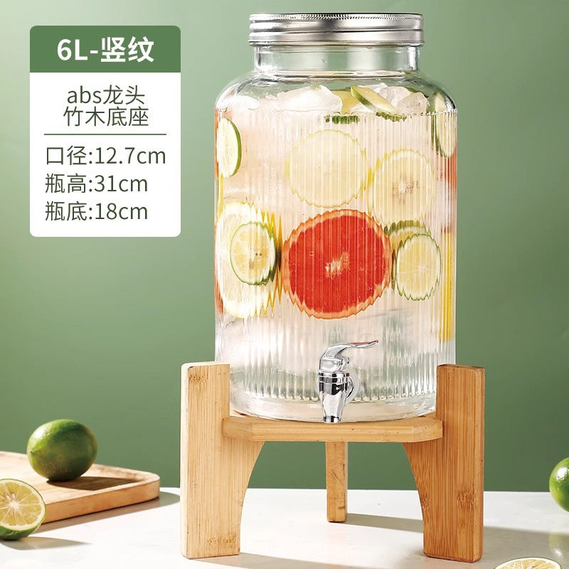 Hestia Crystalline-Grade™ Ribbed Beverage Dispenser | French Relief Series
