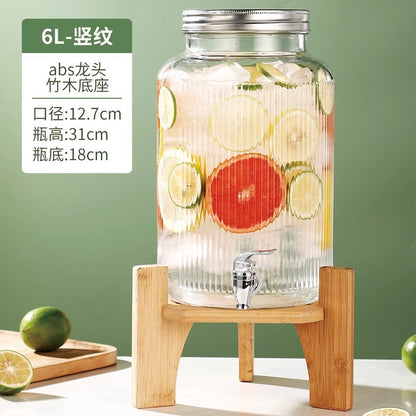 Hestia Crystalline-Grade™ Ribbed Beverage Dispenser | French Relief Series