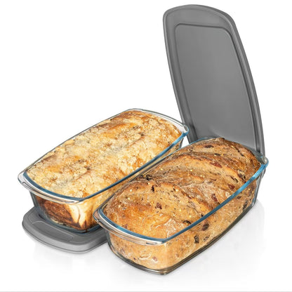 Hestia Shield-Grade™ Rectangular Glass Toast & Loaf Baking Mold (Deep)