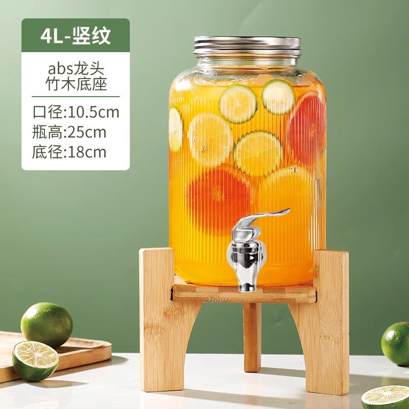 Hestia Crystalline-Grade™ Ribbed Beverage Dispenser | French Relief Series