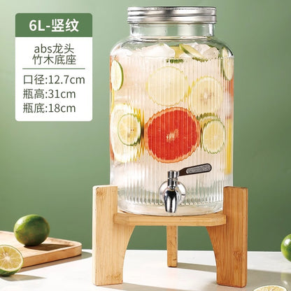 Hestia Crystalline-Grade™ Ribbed Beverage Dispenser | French Relief Series