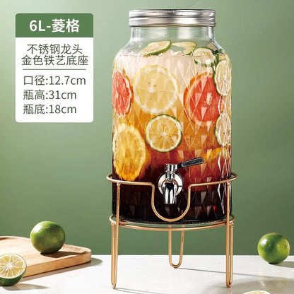 Hestia Crystalline-Grade™ Ribbed Beverage Dispenser | French Relief Series