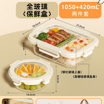 Hestia Silicone-Lock™ Sunroof Glass Bento Box & Leak-Proof Meal Prep Container