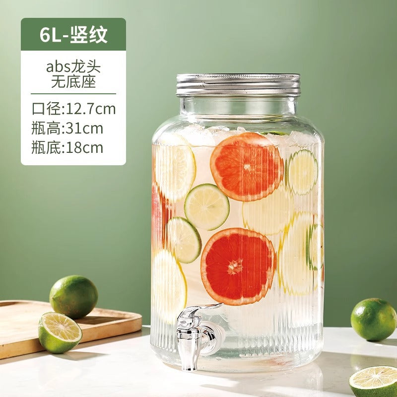 Hestia Crystalline-Grade™ Ribbed Beverage Dispenser | French Relief Series