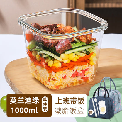 Hestia Silicone-Lock™ Square Glass Soup Bowl & Hermetic Food Container