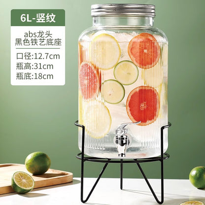 Hestia Crystalline-Grade™ Ribbed Beverage Dispenser | French Relief Series