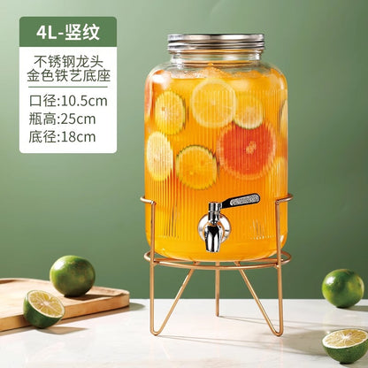 Hestia Crystalline-Grade™ Ribbed Beverage Dispenser | French Relief Series
