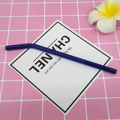Transparent glass straw ins wind elbow juice milk straw high temperature resistant straw glass 8mm14mm