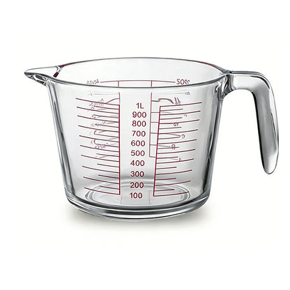 Large capacity glass measuring cup with graduated handle High borosilicate bowl High temperature resistant milk baking egg beating bowl Cross-border customization