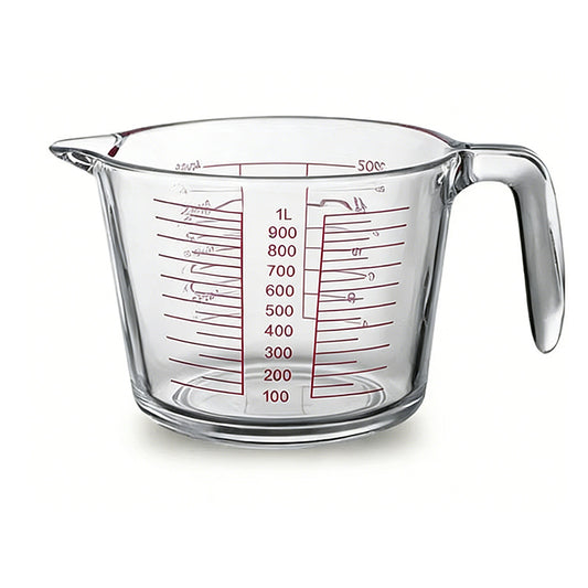 Large capacity glass measuring cup with graduated handle High borosilicate bowl High temperature resistant milk baking egg beating bowl Cross-border customization
