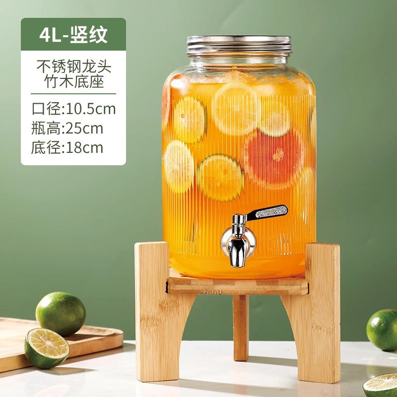 Hestia Crystalline-Grade™ Ribbed Beverage Dispenser | French Relief Series