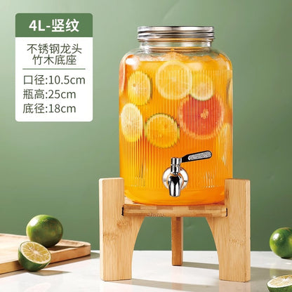 Hestia Crystalline-Grade™ Ribbed Beverage Dispenser | French Relief Series