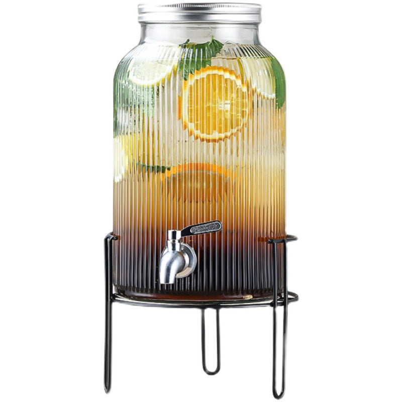Hestia Crystalline-Grade™ Ribbed Beverage Dispenser | French Relief Series
