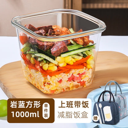 Hestia Silicone-Lock™ Square Glass Soup Bowl & Hermetic Food Container