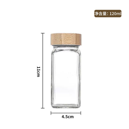 Hestia Eco-Shield™ Bamboo Cover Glass Spice Bottle & Condiment Jar
