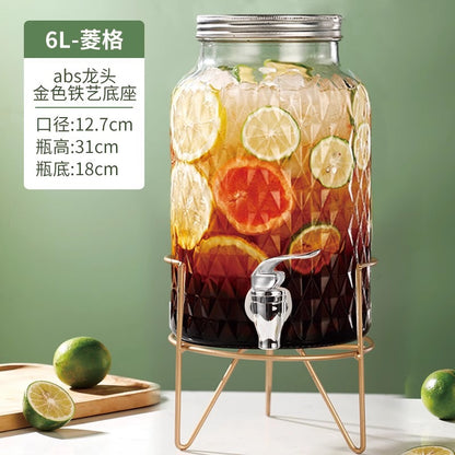 Hestia Crystalline-Grade™ Ribbed Beverage Dispenser | French Relief Series