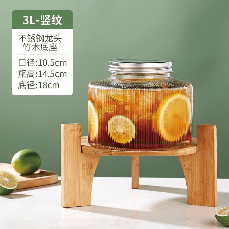 Hestia Crystalline-Grade™ Ribbed Beverage Dispenser | French Relief Series