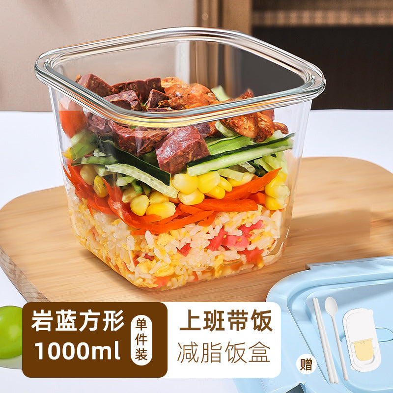Hestia Silicone-Lock™ Square Glass Soup Bowl & Hermetic Food Container