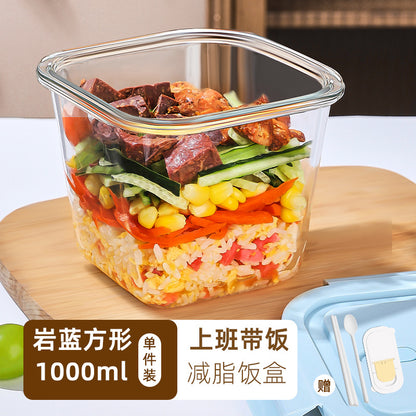 Hestia Silicone-Lock™ Square Glass Soup Bowl & Hermetic Food Container
