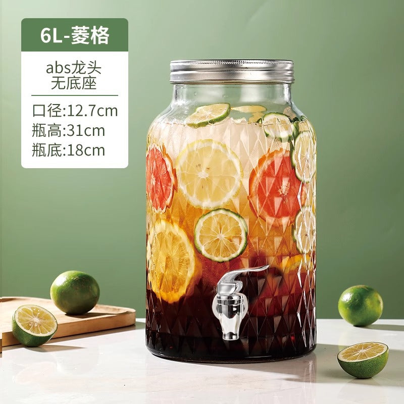 Hestia Crystalline-Grade™ Ribbed Beverage Dispenser | French Relief Series