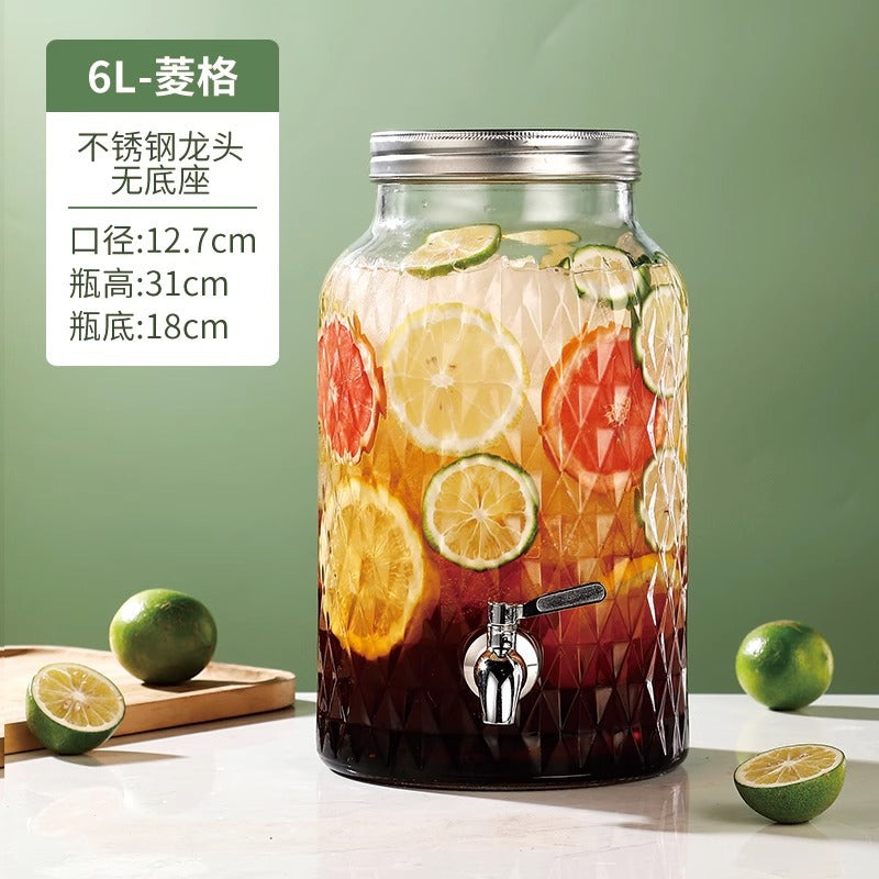 Hestia Crystalline-Grade™ Ribbed Beverage Dispenser | French Relief Series
