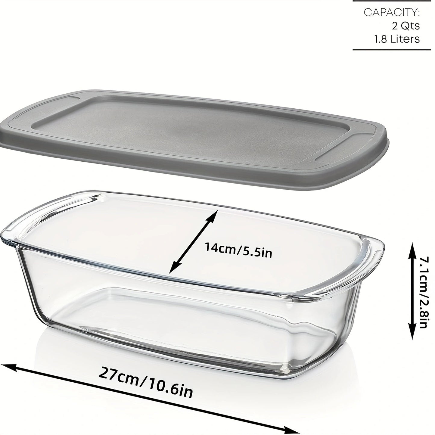 Hestia Shield-Grade™ Rectangular Glass Toast & Loaf Baking Mold (Deep)